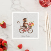 Blumen-Affen-Fahrrad-Servietten Serviette (Beispiel)