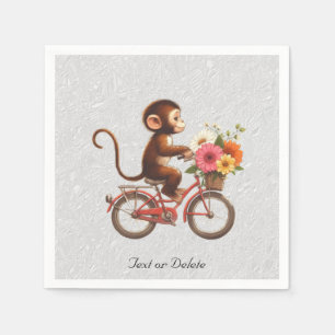 Blumen-Affen-Fahrrad-Servietten Serviette