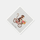 Blumen-Affen-Fahrrad-Servietten Serviette (Ecke)