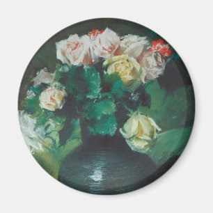 Blumen (aka Rosen) von William Merritt Chase Magnet