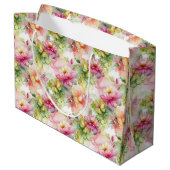 Blumen-Alkohol-Tinte-Style-Muster Große Geschenktüte (Rückseite Schrägansicht)