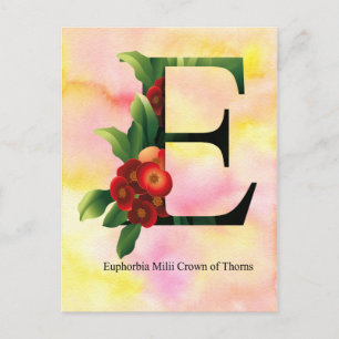 Blumen-Alphabet mit Watercolor-Hintergrund Postkarte