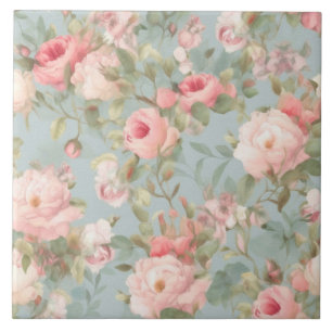 Blumen, alte Rosen, rosa Rosen  Fliese