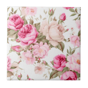 Blumen, alte Rosen, rosa Rosen Fliese