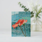 Blumen am Fenster Postkarte (Stehend Vorderseite)
