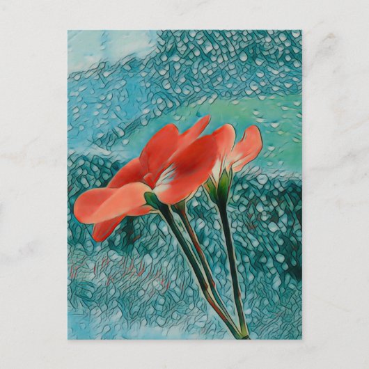 Blumen am Fenster Postkarte (Vorderseite)