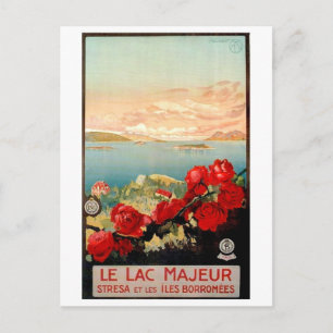 Blumen am Lago Maggiore, Italien, Vintage-Reise Postkarte