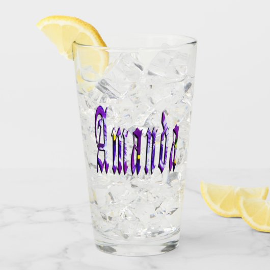 Blumen-Amanda-Name, Glas (Vorderseite Ice)