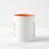 Blumen-Aquarell-Buchstabe M Monogramm Tasse (Zentrum)