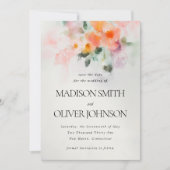 Blumen-Aquarell Elegant Romantisch Maßgeschneidert Save The Date (Vorderseite)