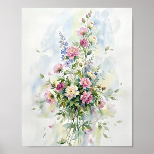 Blumen Aquarell Kunstmalerei Poster