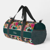 Blumen-Aquarell-Name Duffle Bag (Rechte Ecke)