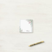Blumen-Aquarell personalisierte Haftnotizen Post-it Klebezettel (Auf Schreibtisch)