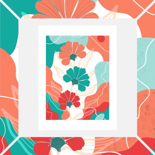 Blumen auf abstraktem Hintergrund Poster