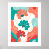 Blumen auf abstraktem Hintergrund Poster (Vorne)
