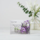 Blumen auf alter Musikgeschäftskarte Visitenkarte (Stehend Vorderseite)