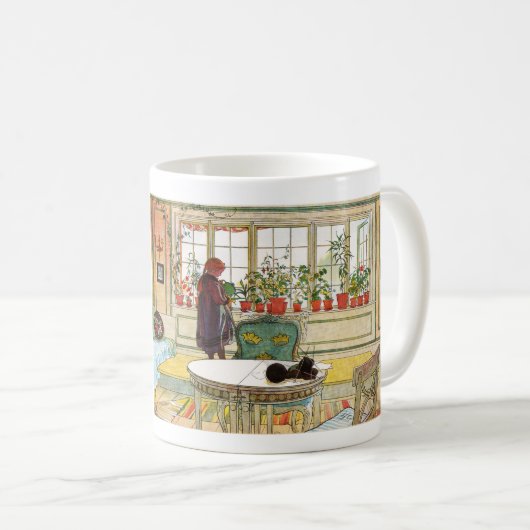 Blumen auf dem Windowsill durch Karl Larsson Kaffeetasse (VorderseiteRechts)