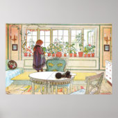 Blumen auf der Fensterbank Carl Larsson Poster (Vorne)
