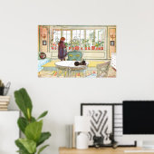Blumen auf der Fensterbank Carl Larsson Poster (Heimbüro)