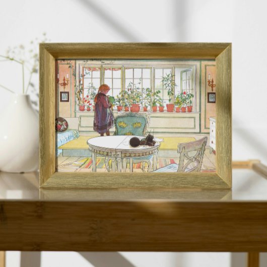 Blumen auf der Fensterbank Carl Larsson Poster