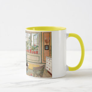 Blumen auf der Fensterbank von Carl Larsson Tasse