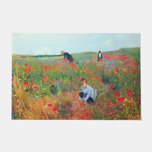 Blumen auf einem Feld pflückend, Mary Cassatt Fußmatte