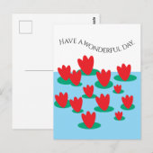 Blumen auf einem Teich Postkarte (Vorne/Hinten)