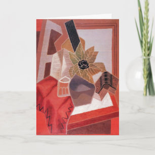 Blumen auf einem Tisch von Juan Gris, Vintage Kubi Karte