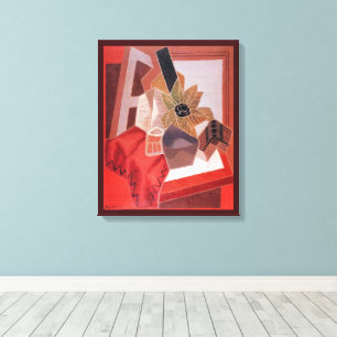 Blumen auf einem Tisch von Juan Gris, Vintage Kubi Leinwanddruck