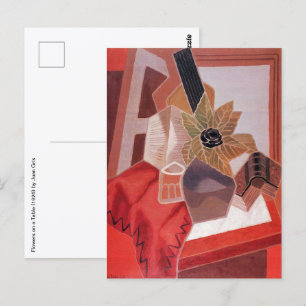 Blumen auf einem Tisch von Juan Gris, Vintage Kubi Postkarte