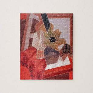 Blumen auf einem Tisch von Juan Gris, Vintage Kubi Puzzle