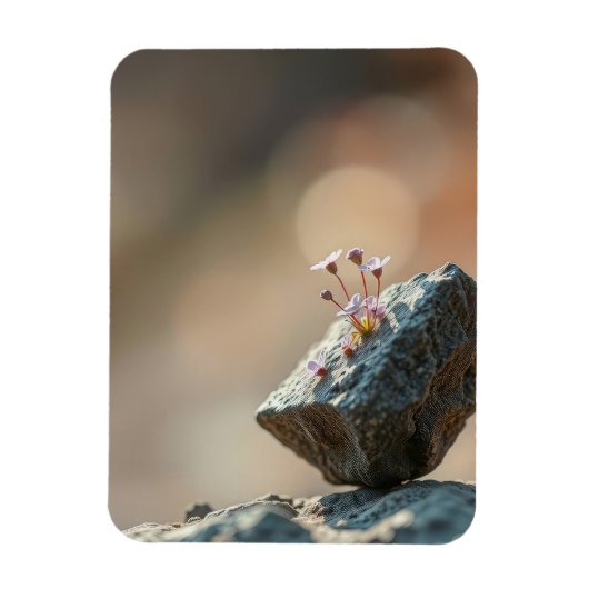 Blumen auf Fels Magnet (Vertikal)