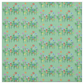 Blumen auf grünem Hintergrund Stoff (Muster)