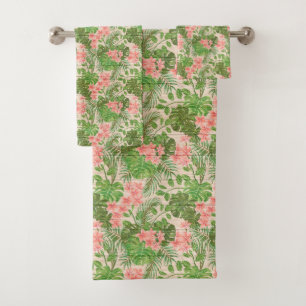 Blumen auf Holz Trendy Popular Elegante Vintag Badhandtuch Set