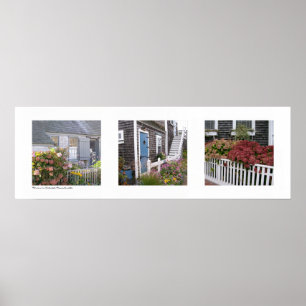 Blumen auf Nantucket, Massachusetts-Triptychon Poster