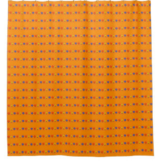 Blumen auf Orange Duschvorhang