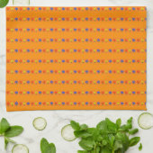 Blumen auf Orange Geschirrtuch (Gefaltet)