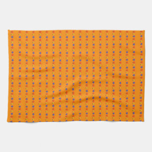 Blumen auf Orange Geschirrtuch