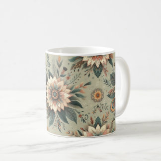 Blumen auf Salbei Kaffeetasse