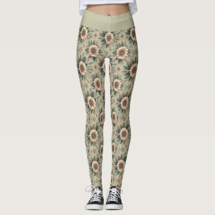 Blumen auf Salbei Leggings