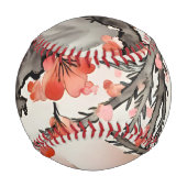 Blumen auf Schwarz Baseball (Rückseite)