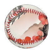 Blumen auf Schwarz Baseball (Vorderseite Links)