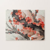 Blumen auf Schwarz Puzzle (Horizontal)