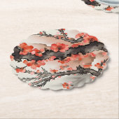 Blumen auf Schwarz Untersetzer (angewinkelt)