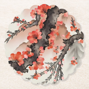 Blumen auf Schwarz Untersetzer