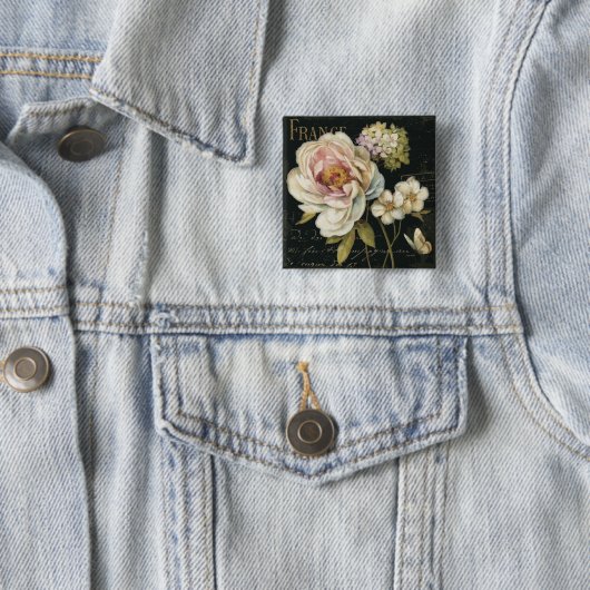 Blumen auf Schwarzem Button (Beispiel)