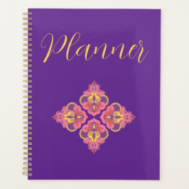 Blumen auf violetter Spirale Planer