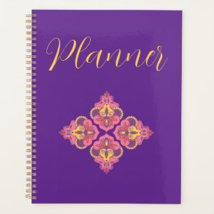 Blumen auf violetter Spirale Planer