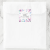 Blumen aus der Bibliothek Quadratischer Aufkleber (Tasche)