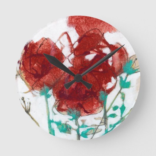 Blumen-Ausdruck I Runde Wanduhr (Vorderseite)